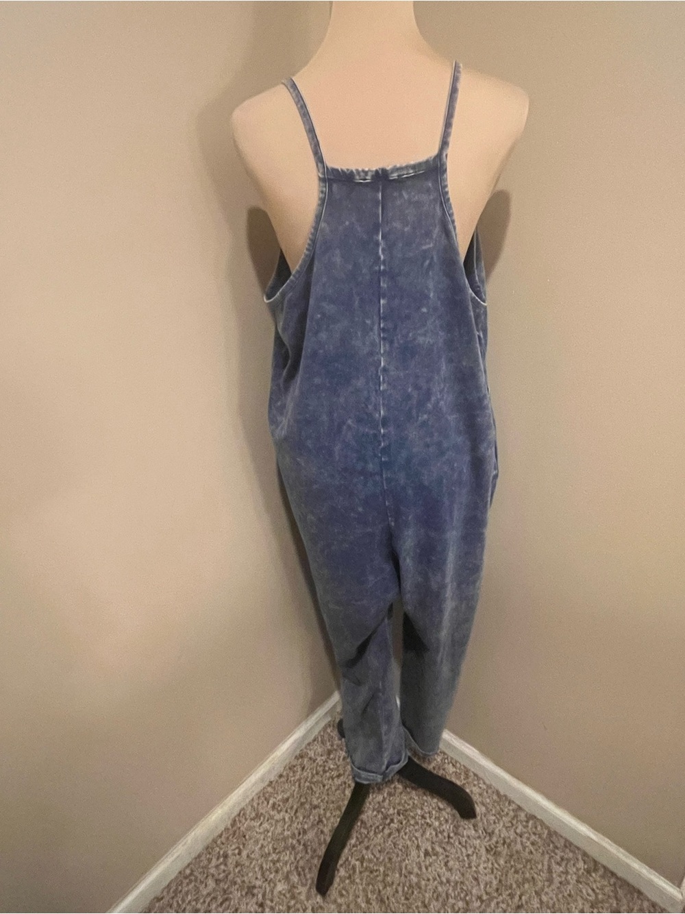 Zenana Outfitters Washed Denim-Blue Sleeveless Romper - Picture 2 of 9
